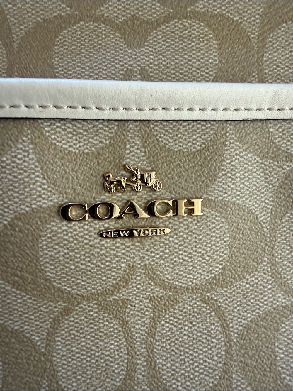 Coach Signature Canvas Crossbody Bag in Khaki/Chalk with Matching Wallet EUC - Picture 5 of 15